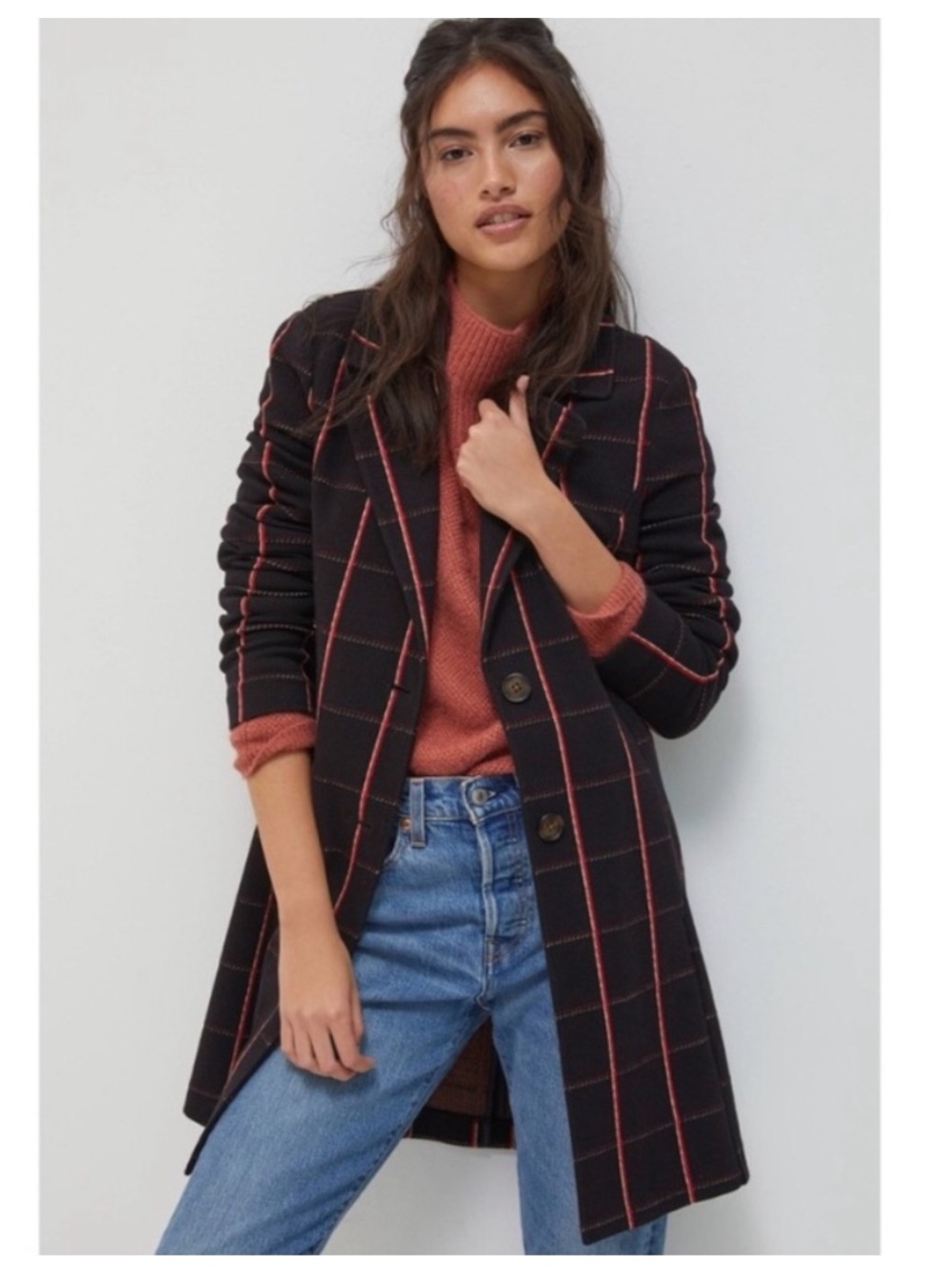 NWT Anthropologie size S Longline Sigrid blazer in stripe